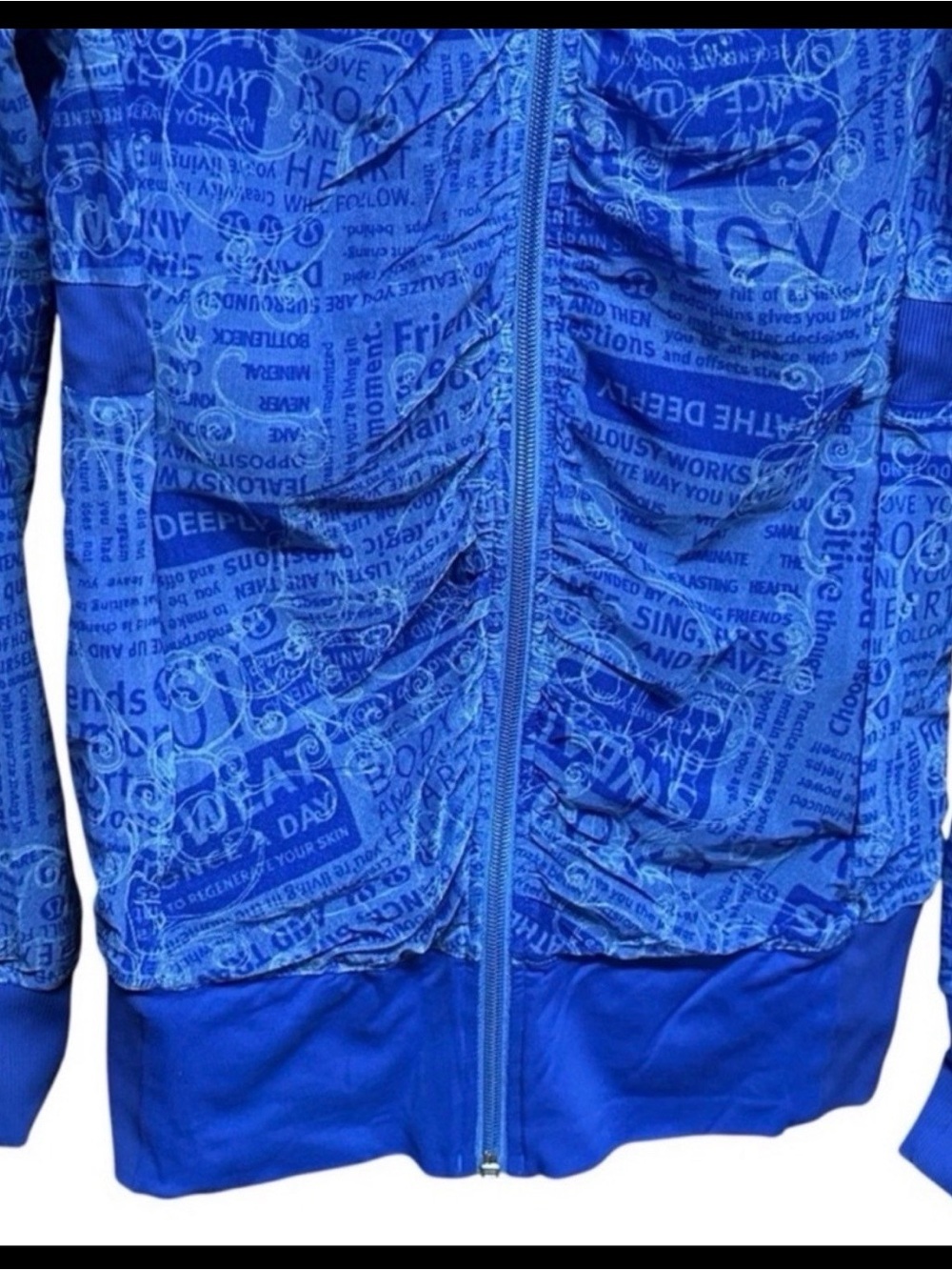 Lululemon Define Jacket Blue Manifesto Print Luon Full Zip Size 4 - Picture 6 of 10